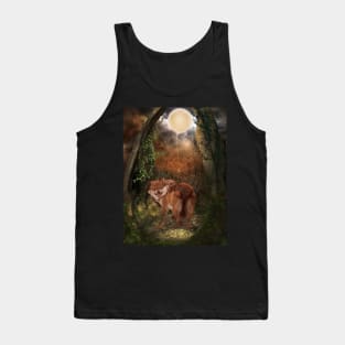 Awesome wolf in the darkness of the night Tank Top